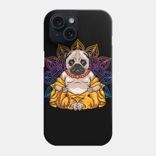 Mandala Yoga Pug Dog Meditate Meditation Phone Case