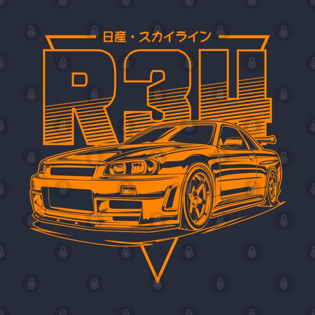 Skyline GTR R34 (Orange) by idrdesign