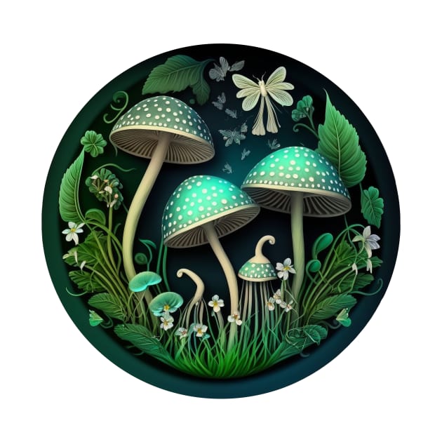 Cottagecore Shrooms in the Forest by TheJadeCat