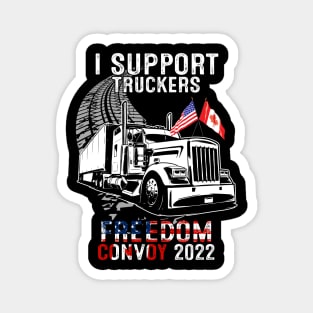 I Support Truckers Freedom Convoy 2022 Canadian Flag Trucker Magnet