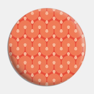 Coral and Pink. Geometric Pattern Pin