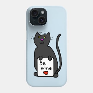 Cute Cat says Be Mine on Valentines Day Phone Case