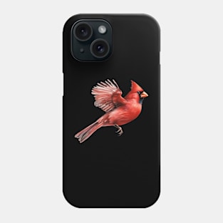 Flying Northern Red Cardinal Phone Case