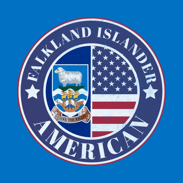 Proud Falkland Islander-American Badge - Falkland Islands Flag by Yesteeyear