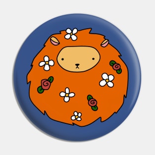 Flowery Lion Face Pin