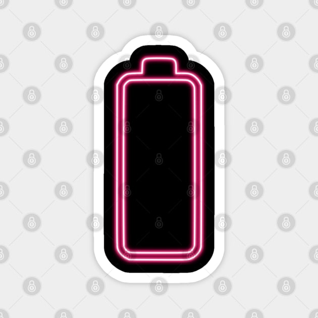 Pink Neon Battery empty...Tired Magnet by la chataigne qui vole ⭐⭐⭐⭐⭐