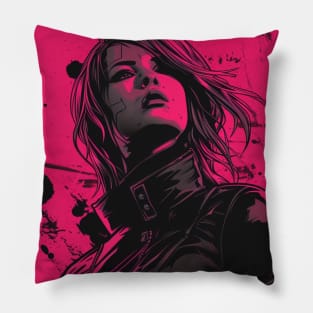 Yakuza Cyberpunk Girl Japanese Vaporwave Urban Style Pillow