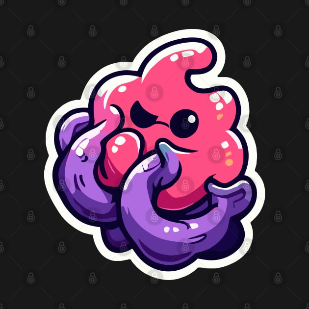 Pink Monster with Purple Tentacles - Cute and Quirky Design by diegotorres