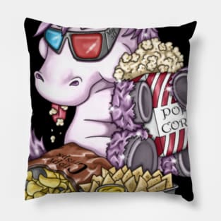 Unicorn Rosy at the cinema - Version 2 Pillow