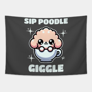 Sip Poodle Gigle Tapestry