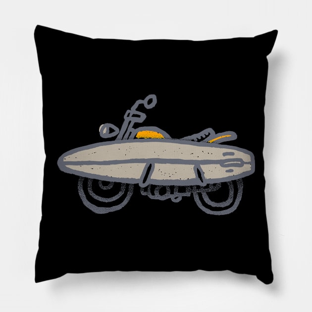 Surf Biker Pillow by quilimo