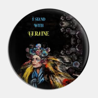 Ukrainian Flower Crown - I Stand With Ukraine Pin