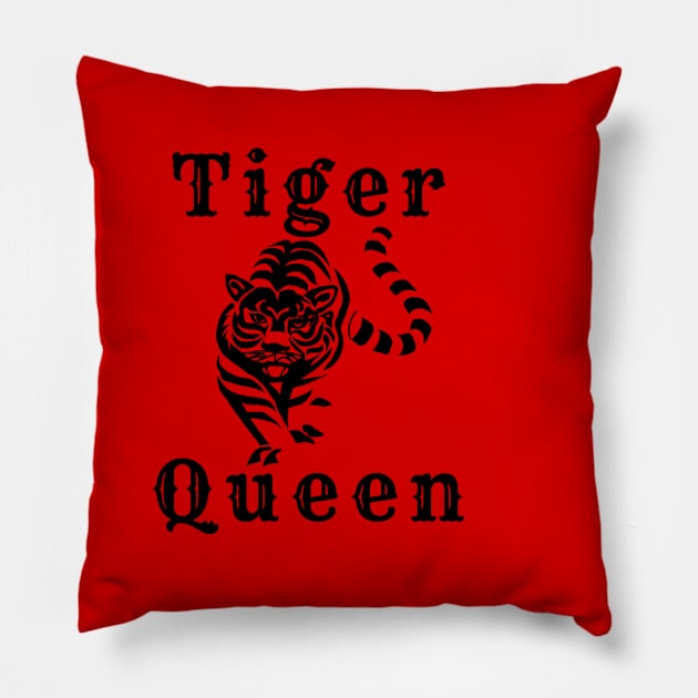 black tiger queen Pillow by gossiprag