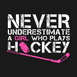 Funny Ice Hockey Player For Women Girls Hockey Lovers T-Shirt