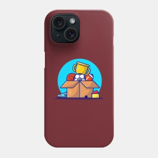 Sports Equipment In The Box Cartoon Vector Icon Illustration Phone Case