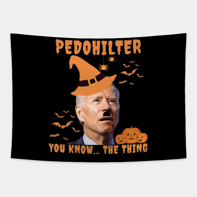 Funny Anti Biden Halloween Tapestry by RayaneDesigns