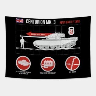 Infographic of Centurion MK.3 british tank on the dark Tapestry