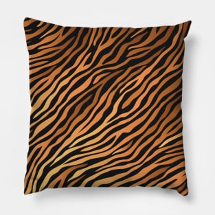 Savage Brown Beige and Black Tiger Pattern Animal Print Wild Safari Pillow