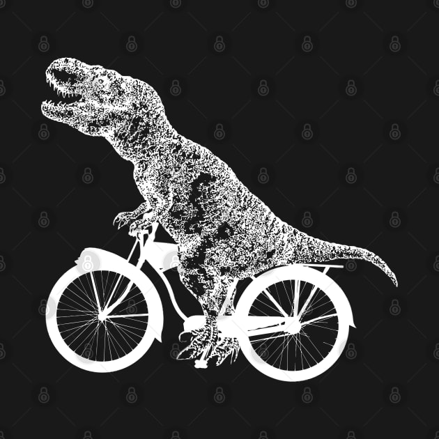 Funny Dinosaurs Ride Bicycles by Collagedream