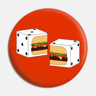 Cheeseburger in Pair of Dice Pin