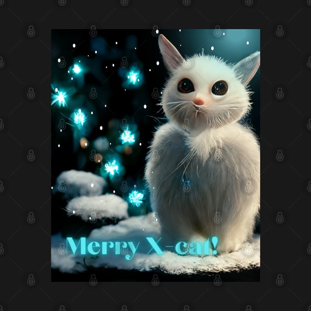 Christmas cat - winter kitten enjoying snow by Design-by-Evita