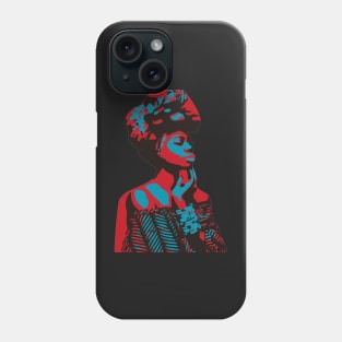 African woman red & blue Phone Case