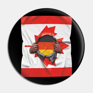 Germany Flag Canadian Flag Ripped - Gift for German From Germany Pin