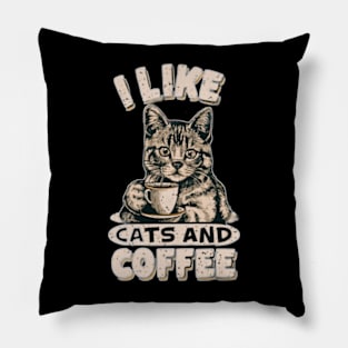 I like cats and coffee Pillow