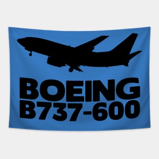 Boeing B737-600 Silhouette Print (Black) Tapestry