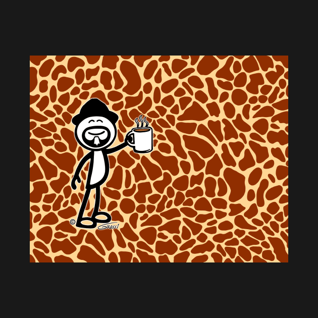 GG Coffee Guy Stick Figure Giraffe Print by GDGCreations