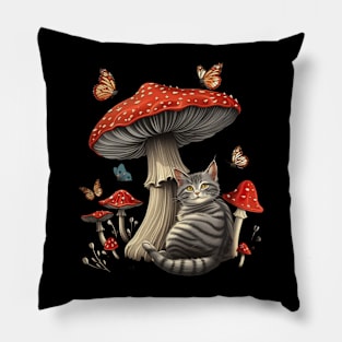 Cottagecore Aesthetic Cat Folklore Pillow