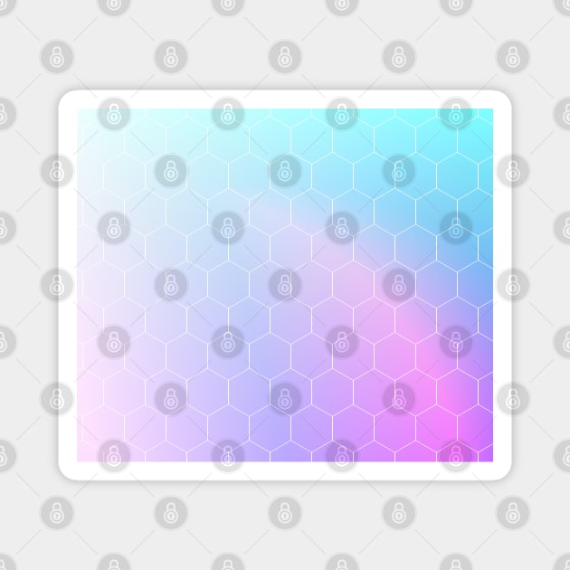 Cute soft pastel pink purple and blue hexagon pattern Magnet by Yarafantasyart