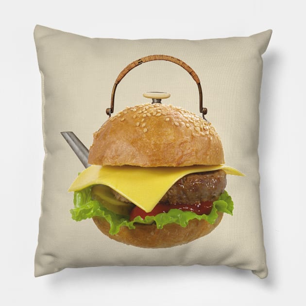 Kettle hamburger Pillow by igorkalatay