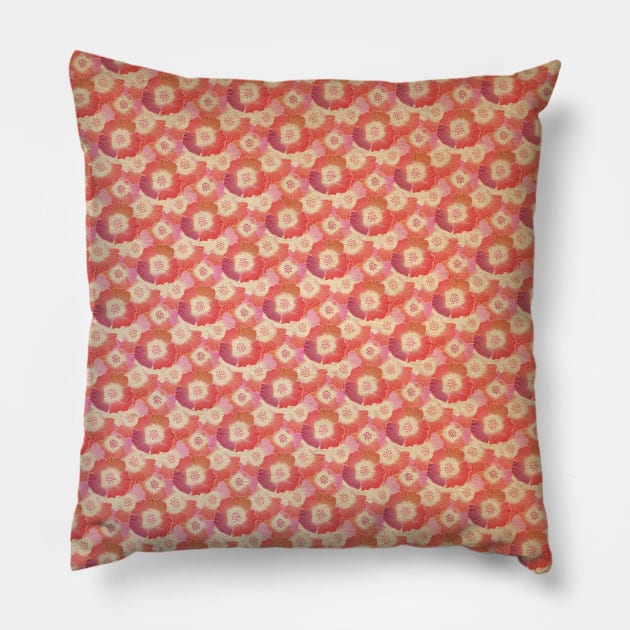 Red & Pink Floral Pattern Pillow by FloralPatterns