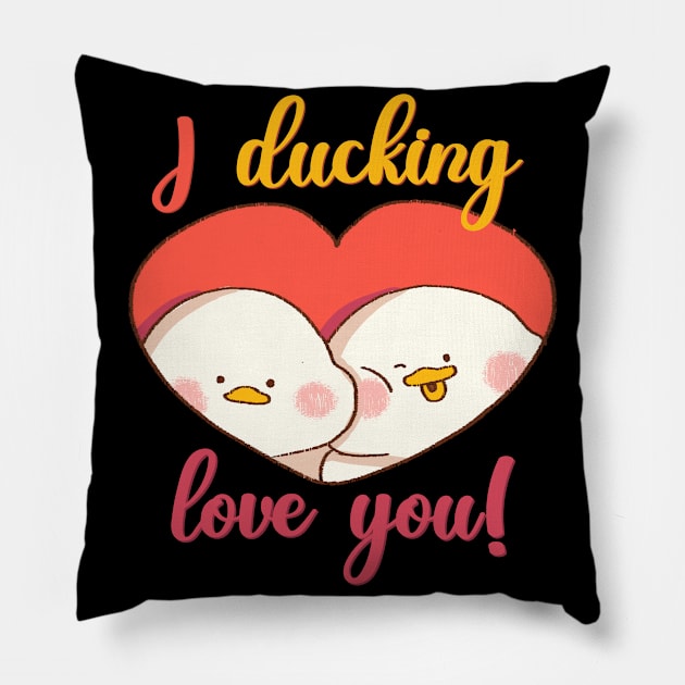 Duckling I ducking love you Pillow by Mieu-Angels