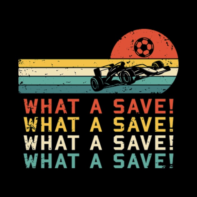 What a save Vintage Retro Rocket Soccer Car League by Hobbs Text Art