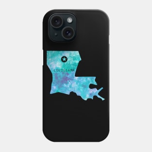 louisiana state map watercolor Baton Rouge Phone Case