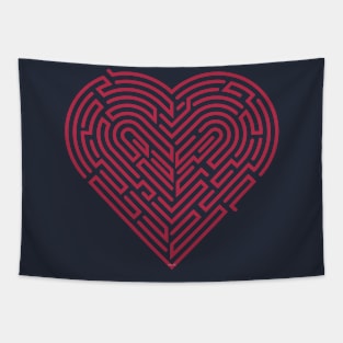 Maze Heart Valentine Tapestry