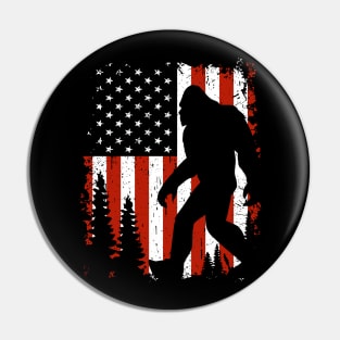 American Flag Bigfoot Pin