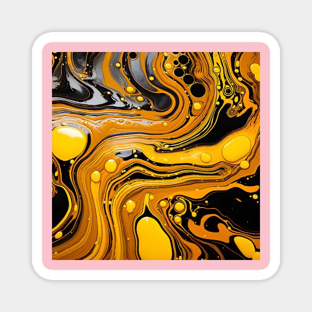 Midnight and Gold Liquid Artistry Magnet by AbstractGuy