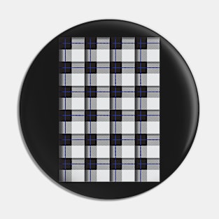 Black and White plaid with blue stripe Pin