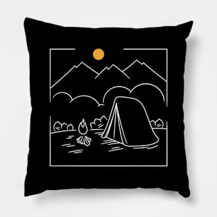 Camping sunrise Pillow