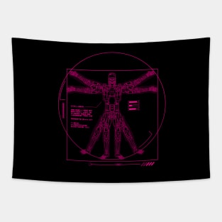 Vitruvian T-800 (80's pink) Tapestry