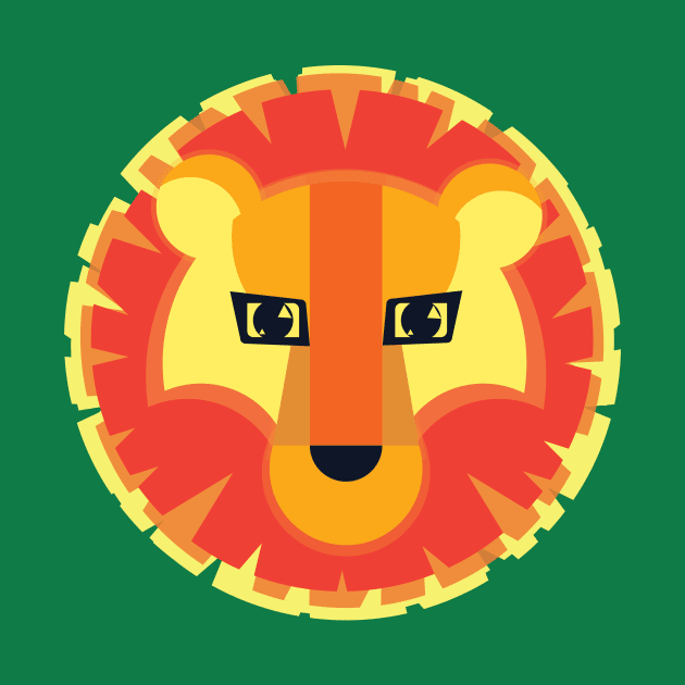 Colourful Lion Geometric Shapes by MikaelSh
