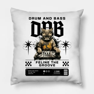 DNB - Cat Dj Feline The Groove (Black/Cat A) Pillow