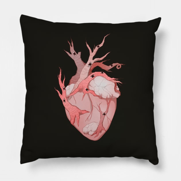 Creepy Heart Pillow by extrahotchaos