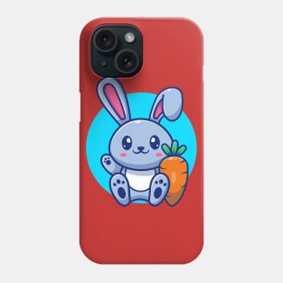 Cute Rabbit Sitting With Carrot Cartoon Phone Case