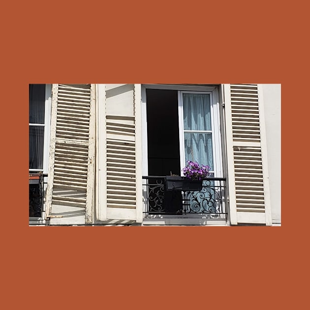 Paris Apartment Window and Shutters by BlackBeret