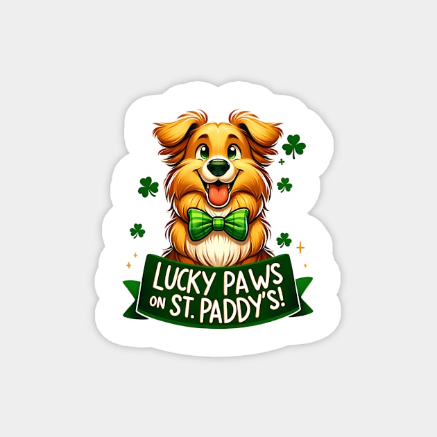 Lucky paws on st paddy’s Magnet by Fun Planet