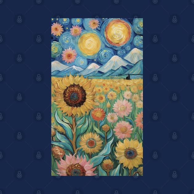 Sunflowers in Starlight: Van Gogh's Nocturnal Overture by FridaBubble